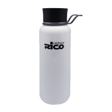 Outdoor-Aktivität Edelstahl Isolierflasche Presse Cap weiß glänzend, schwarz matt, Splitter 1200ml, 500ml